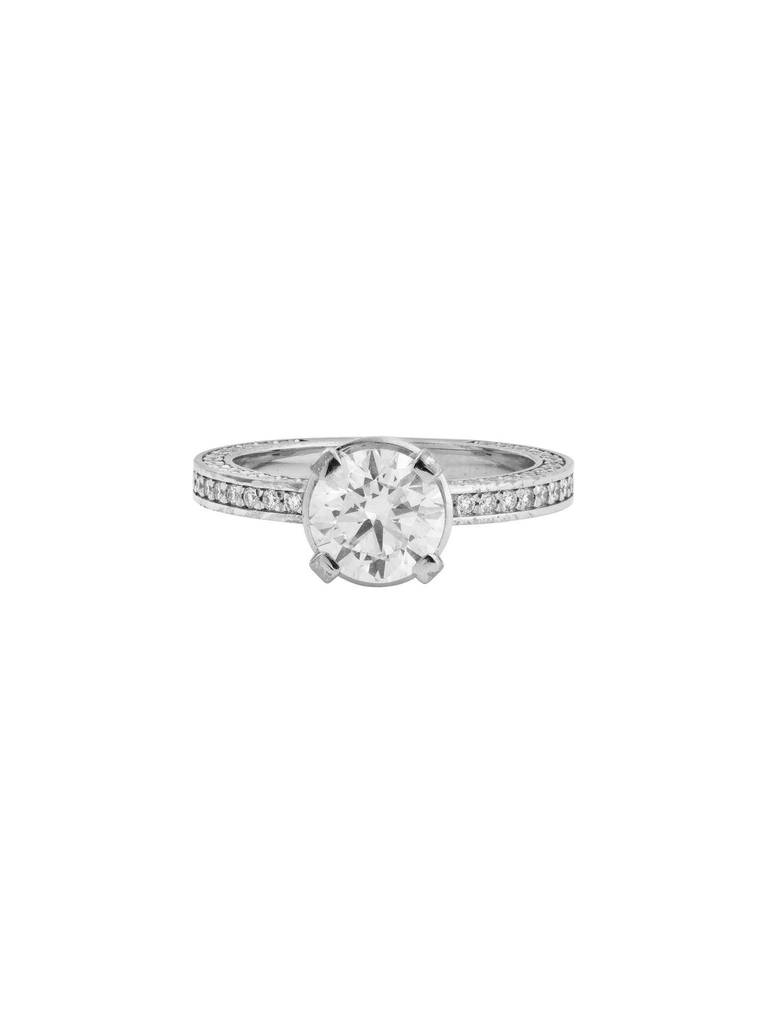 Grace avant garde engagement ring, 2,35 ct total, white